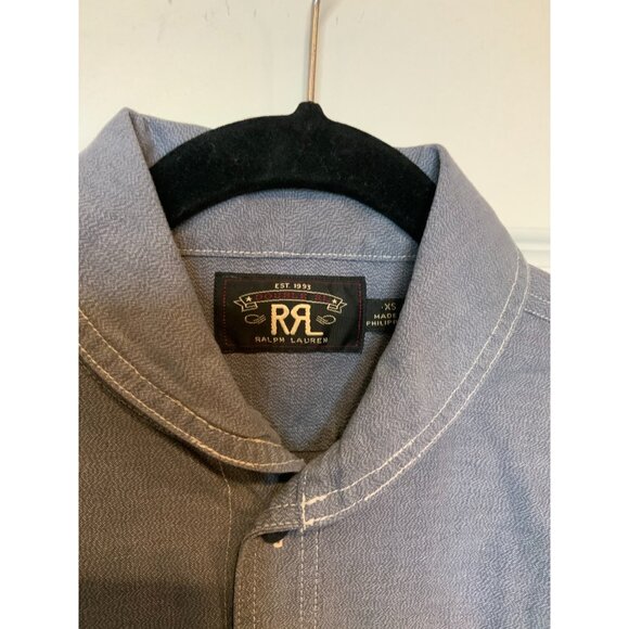 RRL Ralph Lauren Blue Denim Collared Button-Up Shirt, Size XS - Picture 2 of 4